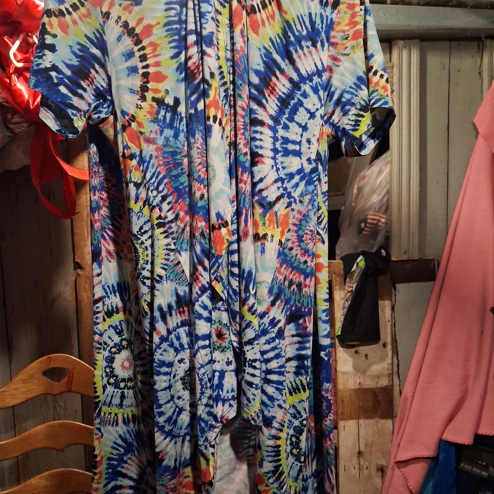 Ashley Blue Multicolor Pastel Tie-Dye 2 Pc Set